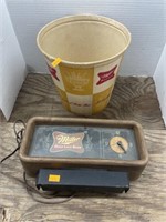 Vintage miller high life clock and bucket