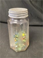 Vintage Ball Jar w Marbles