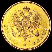 1879 Finland Gold 20 Markkaa UNCIRCULATED