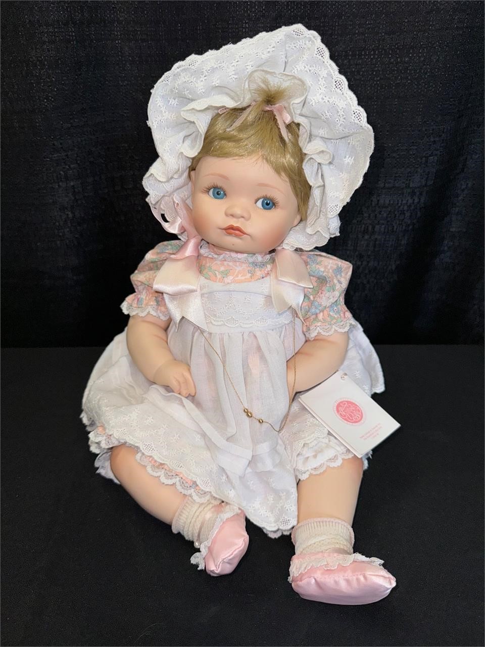 “Jessica” Porcelain Doll W/ Bonnet