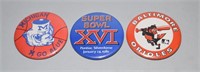 LOT OF 3 1980s SPORTS PINS - SUPER BOWL 16, MICHIG