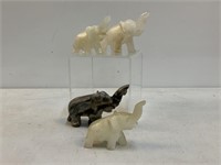 Carved Stone Elephante Figurines