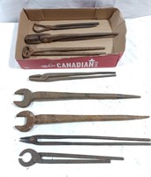 Black smith tongs, wrenches