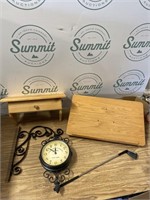 Wood Swivel book holder, decor clock and more