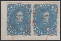 CSA Stamps John Fox Fake #4 Used Pair on piece