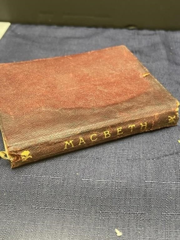 Antique small Macbeth Shakespeare book binding is