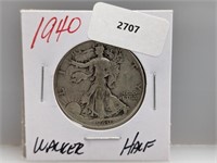 1940 90% Silver Walker Half $1 Dollar