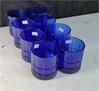 8 Cobalt blue Whiskey glasses
