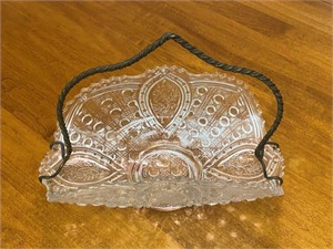 Vintage Pressed Glass Basket