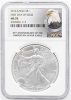 2016 NGC MS 70 Silver American Eagle Dollar