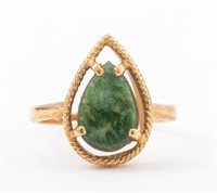 10K Yellow Gold Moss Agate Ring