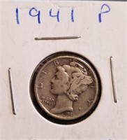 1941 P Mercury Silver Dime