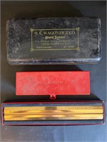 Vintage Metal Boxes & Ruler