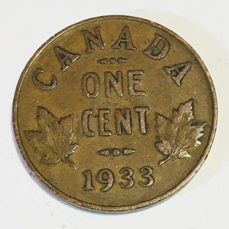 1933 Canada One Cent Coin