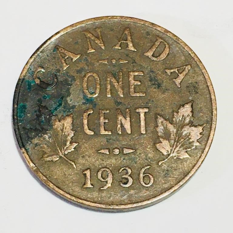 1936 Canada One Cent Coin