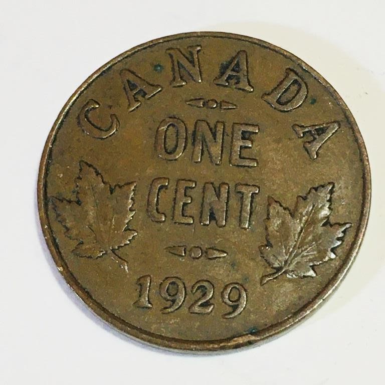 1929 Canada One Cent Coin