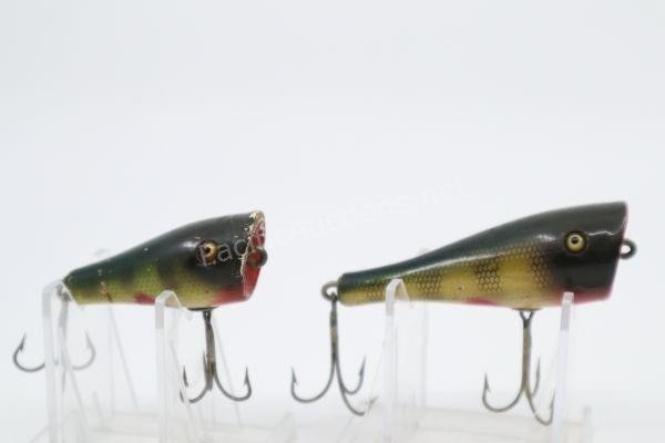 2 Lure Lot.Unknown age HEDDON BRUSH POPPER Group. Surface TOPWATER Baits  NICE!