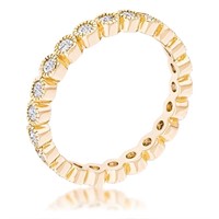 Gold-pl. .88ct White Sapphire Eternity Ring