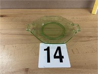 2 HANDLE VASELINE GLASS PLATE