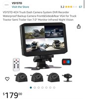 VSYSTO 4CH Truck Dash Camera System