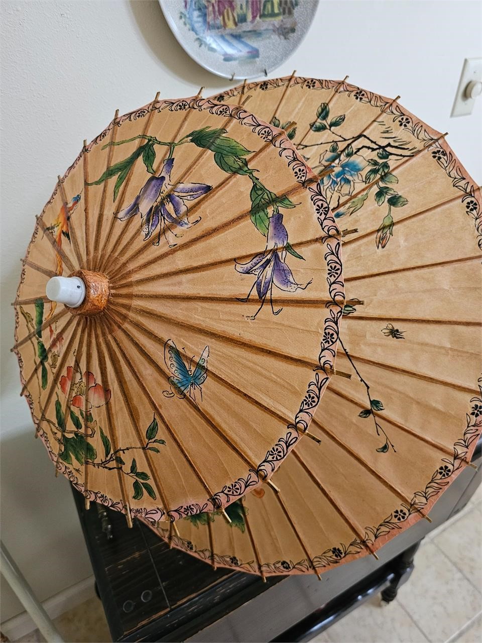 Asian Rice Paper/Bamboo double parasol