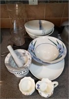 Pestle & Mortar, Aynsley Cream & Sugar Set, etc.