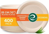 ECO SOUL Compostable 10 Plates 400-Pack