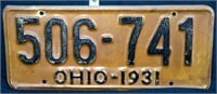 1931 Ohio license plate