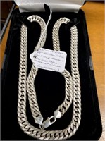 MEN SILVER ITALIAN 28" CURB LINK CHAIN NECKLACE