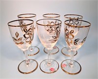 Gold Trimmed Romanian Wine Glasses