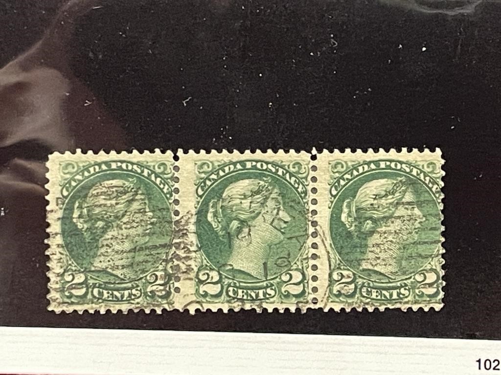 Canada Queen Victoria Used Stamp Strip #36