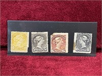 4 1800s Canada Mint Queen Victoria Stamps