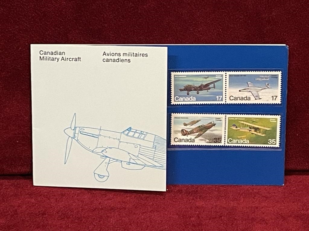 1980 Can. Military Aircraft Souvenir Card & Stamps