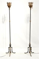 Spanish Revival wrought iron floor lamps
