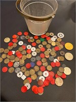 Bucket of antique Tax & other Collectible Tokens