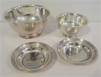 (4) Table Silver Plate Round Bowls. Measure: 10",