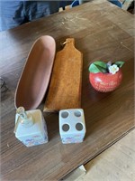 mother apple, wood cutting board, serving dish,