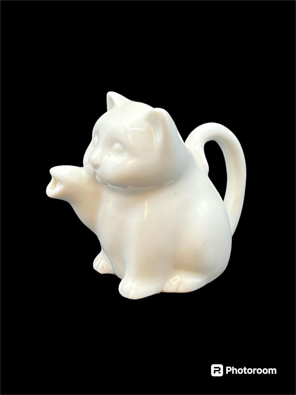 Kitten White Porcelain Creamer Pitcher