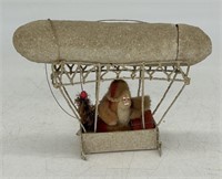 Antique Candy Container - Santa Riding in Blimp