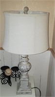 White Distressed Look Lamp