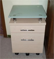 File Cabinet W/ Glass Top