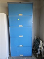 Blue Metal Shelf w/ 5 shelves. Contents NOT