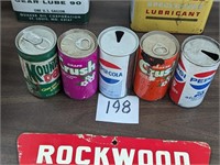 Lot of Vintage Soda Cans