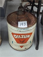 Oilzum 5 Gallon Oil Can