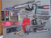 bits, knives, pliers and tools