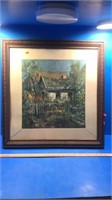 Wooden framed Print of a famr house