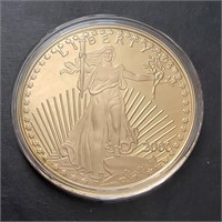 2000 Four Troy Oz .999 Silver 24k GP Liberty Coin