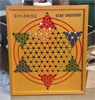 VINTAGE WOODEN CHINESE CHECKER BOARD
