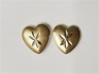 14KT Yellow Gold Heart-Shaped Screw-Back Earrings