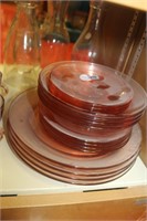 LOT OF PINK DEPRESSION GLASS PLATES
